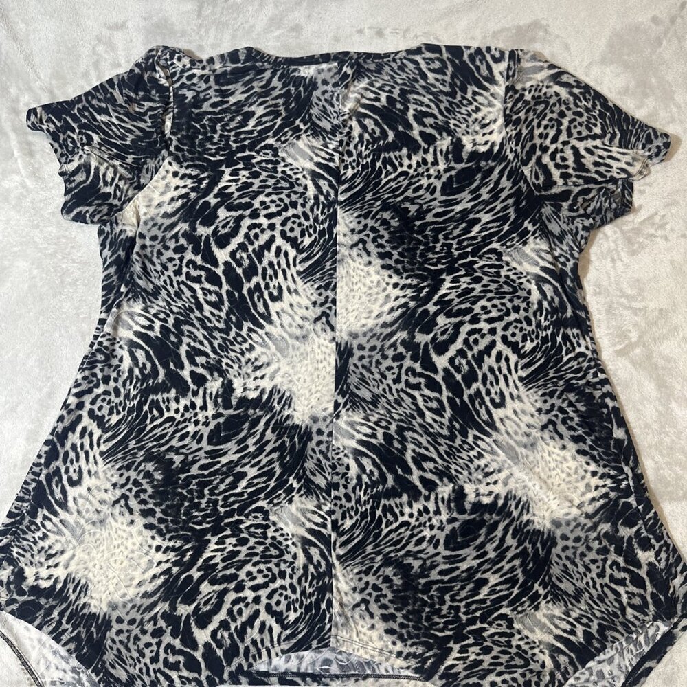 Women’s Cocomo Blouse Leopard Print Black Gray Plus 3X - Picture 13 of 13